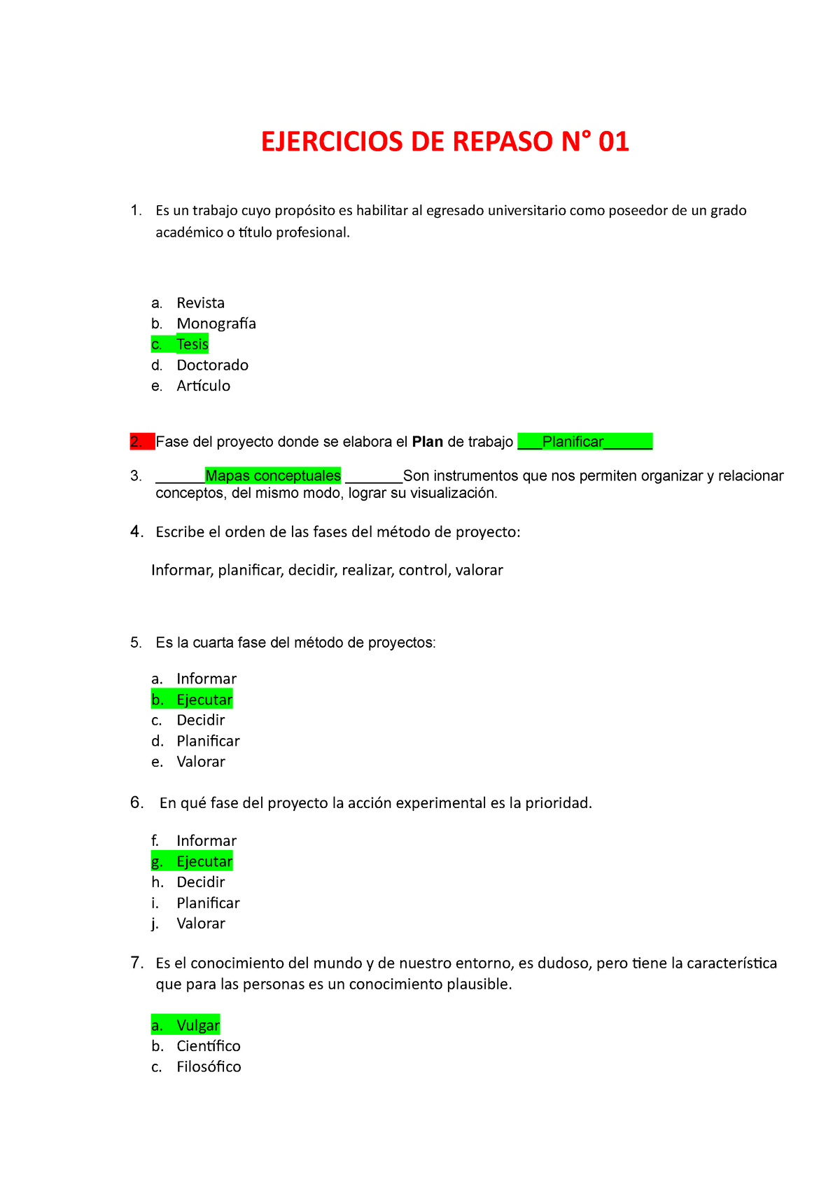 Ejercicios T Cnicas Para Alumnos Aaron C Ejercicios De Repaso N