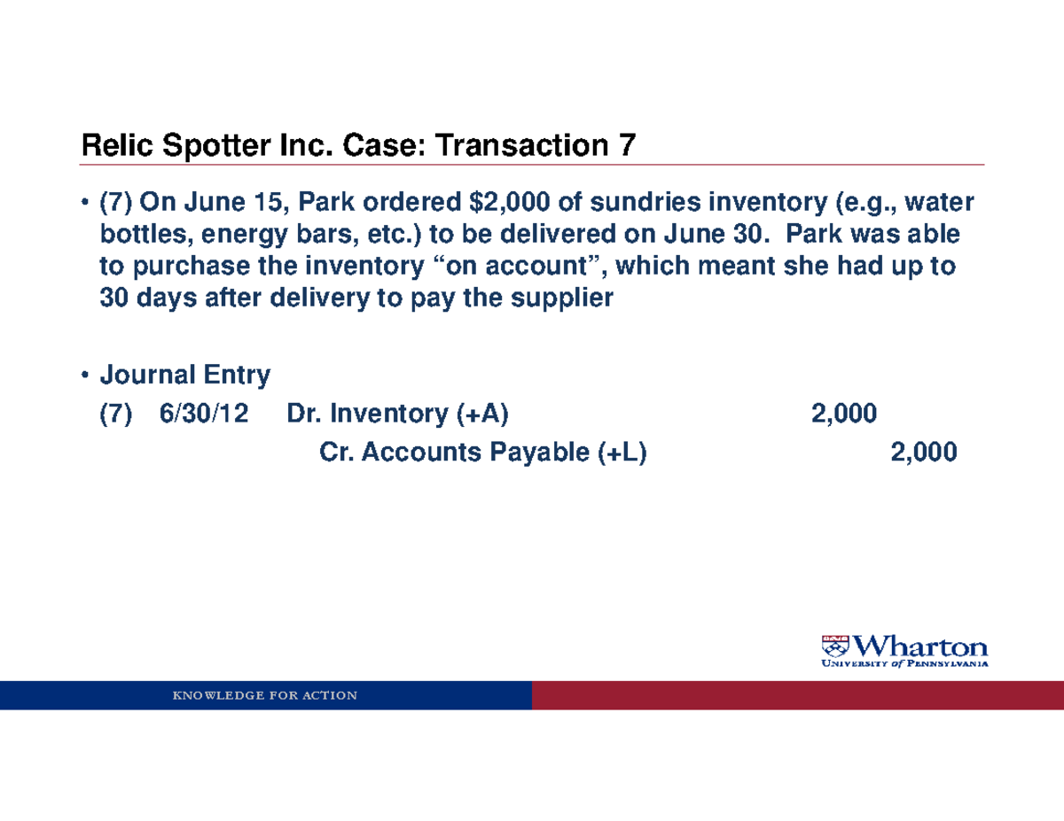 Slides-1 - PPT - (7) On June 15, Park ordered $2,000 of sundries ...