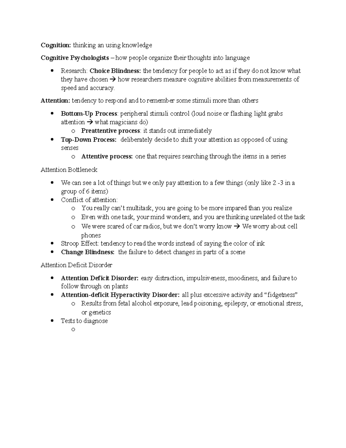 Chapter 8 Notes - Cognition: thinking an using knowledge Cognitive ...