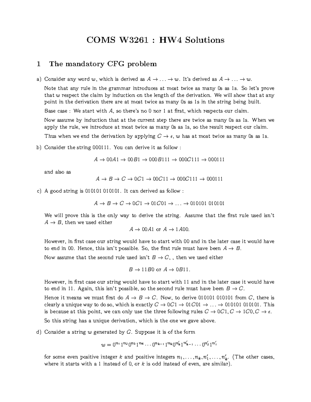 HW4 Solutions - This is a hw for assignment 4. - COMS W3261 : HW4 ...