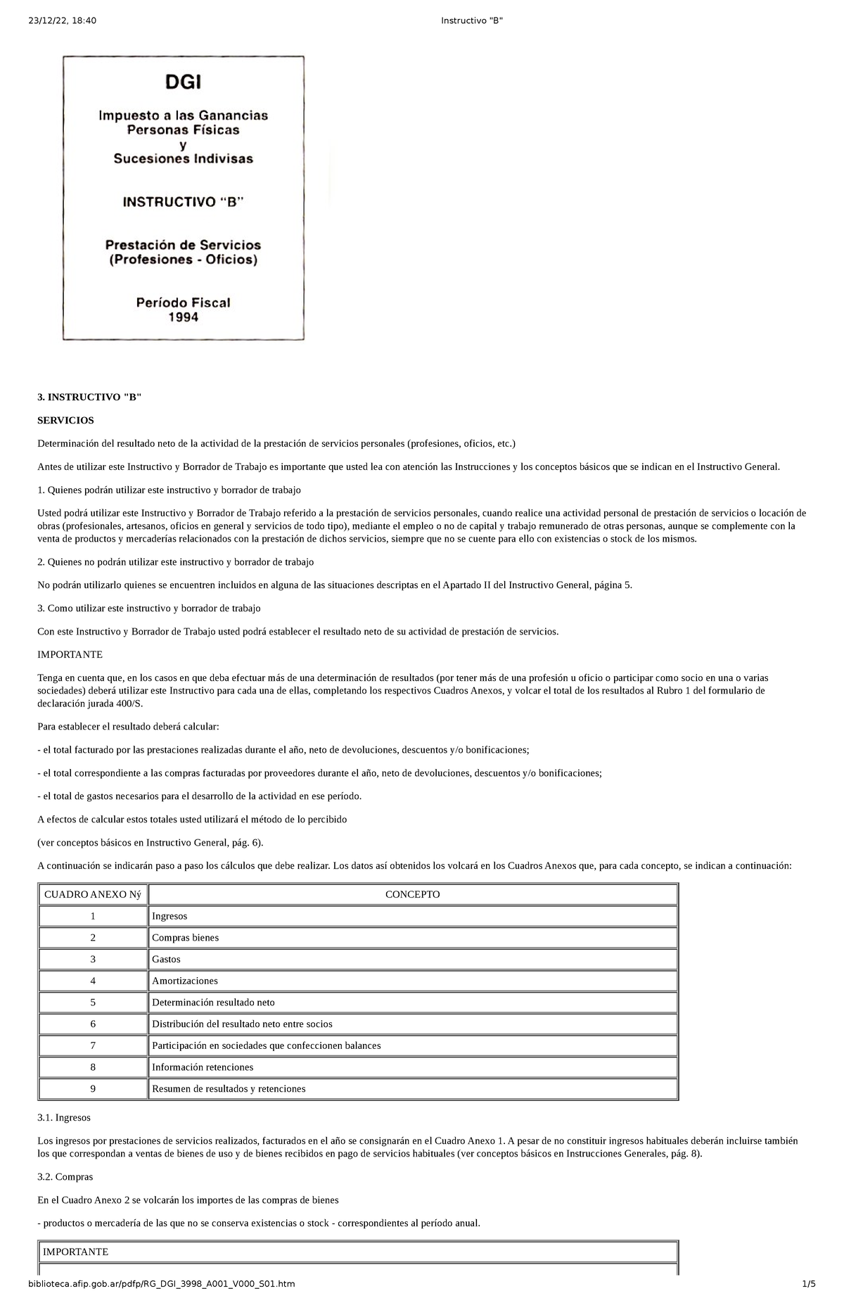 Instructivo B - KJBBB - 3. INSTRUCTIVO "B" SERVICIOS Determinación Del ...