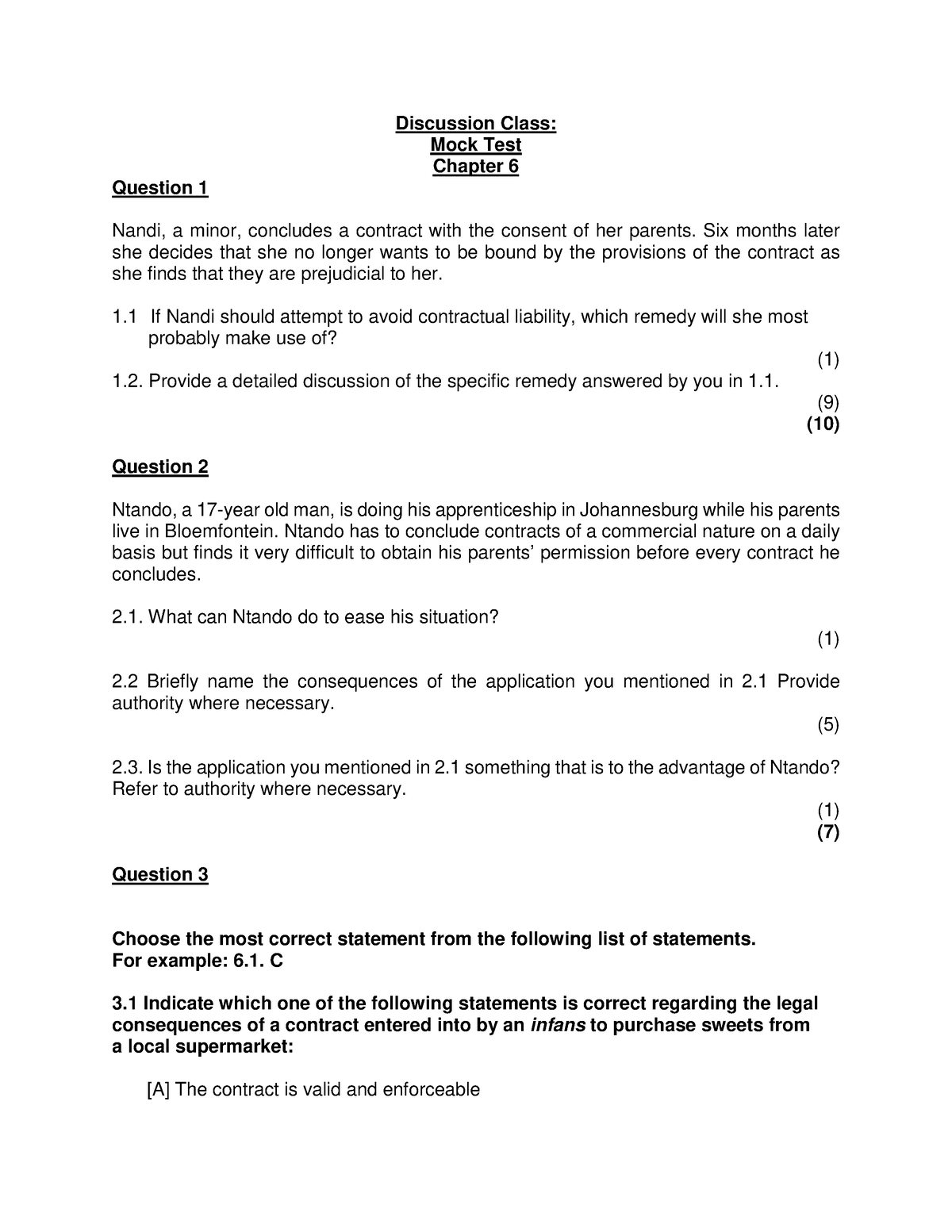 Mock Test 1 - Even Extra Assignments - Discussion Class: Mock Test ...