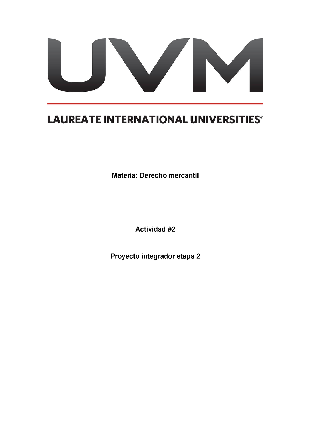 Actividad 2 Derecho Mercantil - Materia: Derecho Mercantil Actividad ...