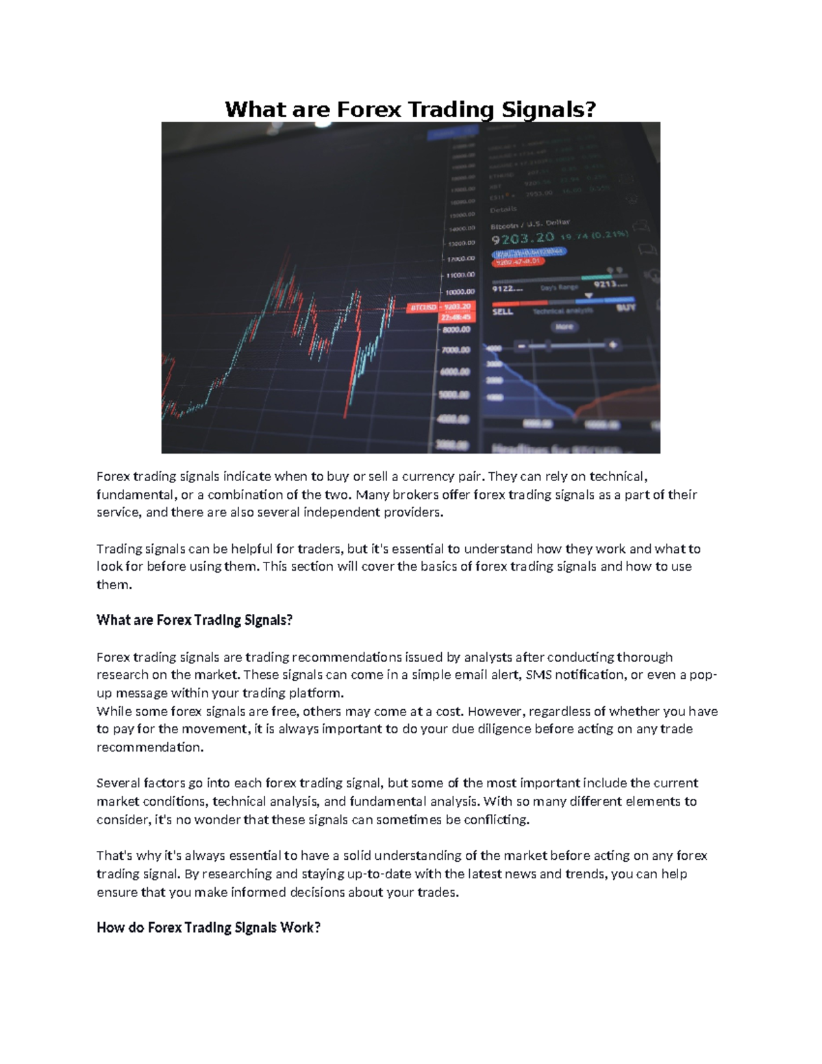 Advantages of Using Forex Trading Signals - What are Forex Trading ...