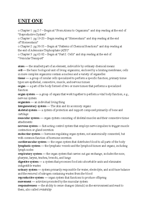 Biology UNIT 5 Key Terms - UNIT FIVE o Chapter 4: pg 109-114 – Begin ...