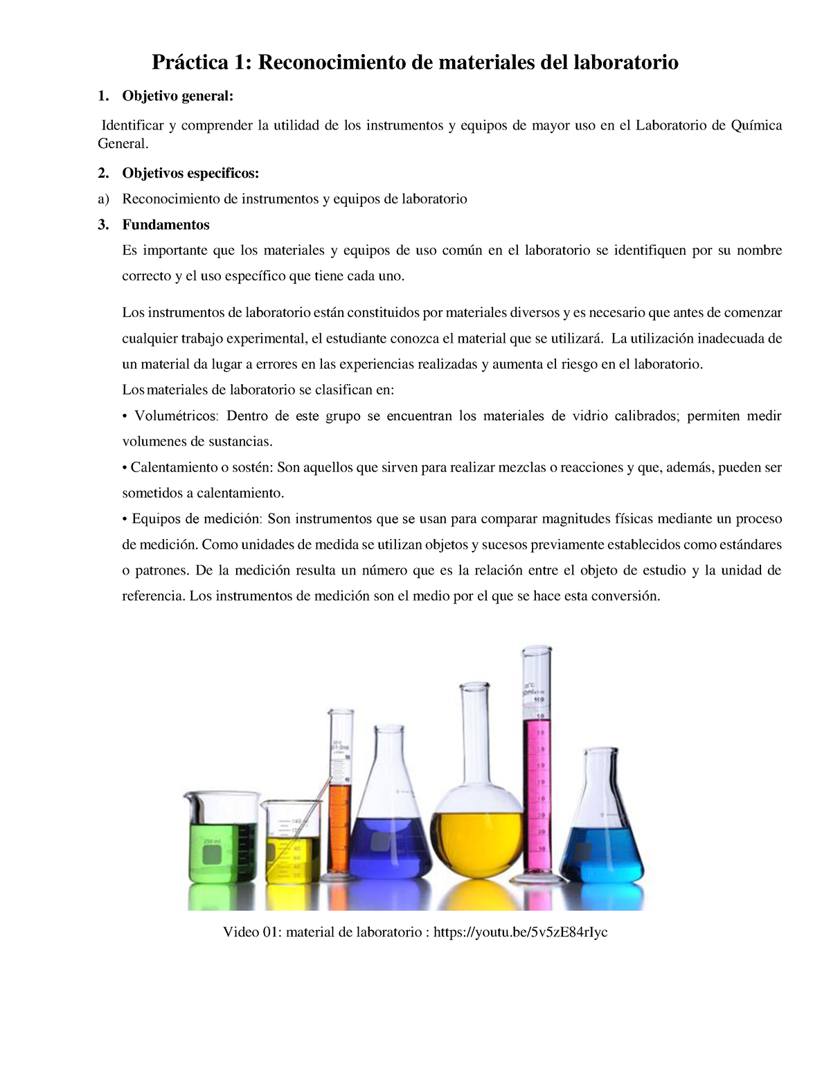 Practica 01 DE Laboratorio DE Quimica General PDF - Práctica 1 ...