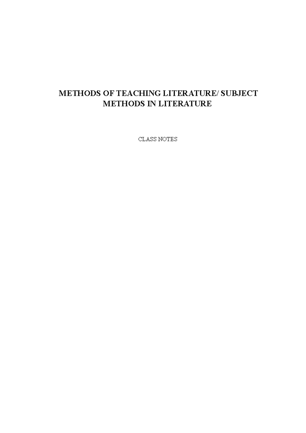 literature review on teaching methods pdf