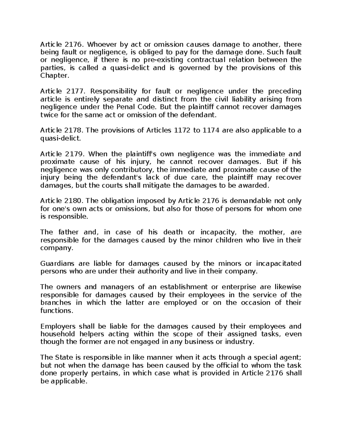 97197167-Article-2176 - Article 2176. Whoever by act or omission causes ...