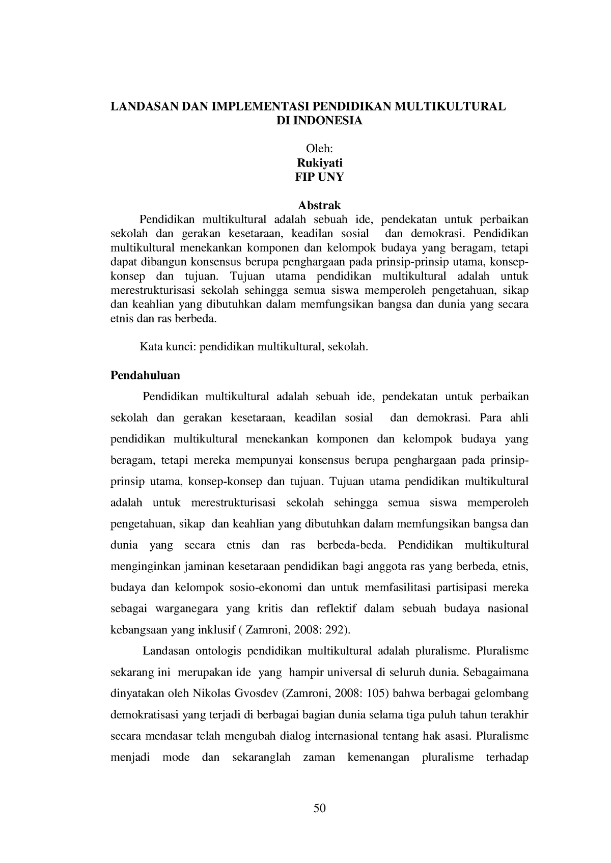 18114 ID Landasan Dan Implementasi Pendidikan Multikultural Di ...