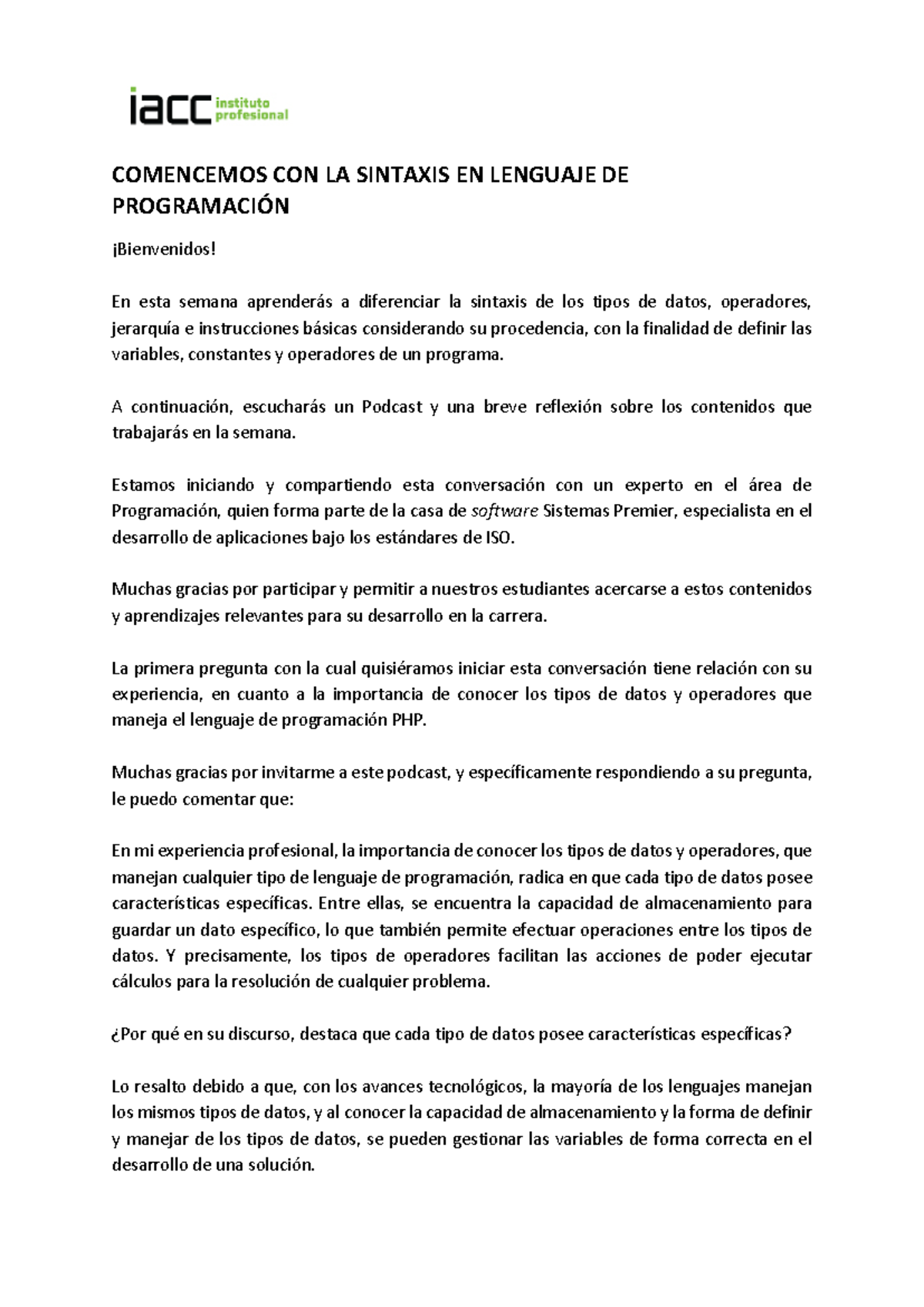 S2 Podcast Inicio ACC Progr 1303 - COMENCEMOS CON LA SINTAXIS EN ...