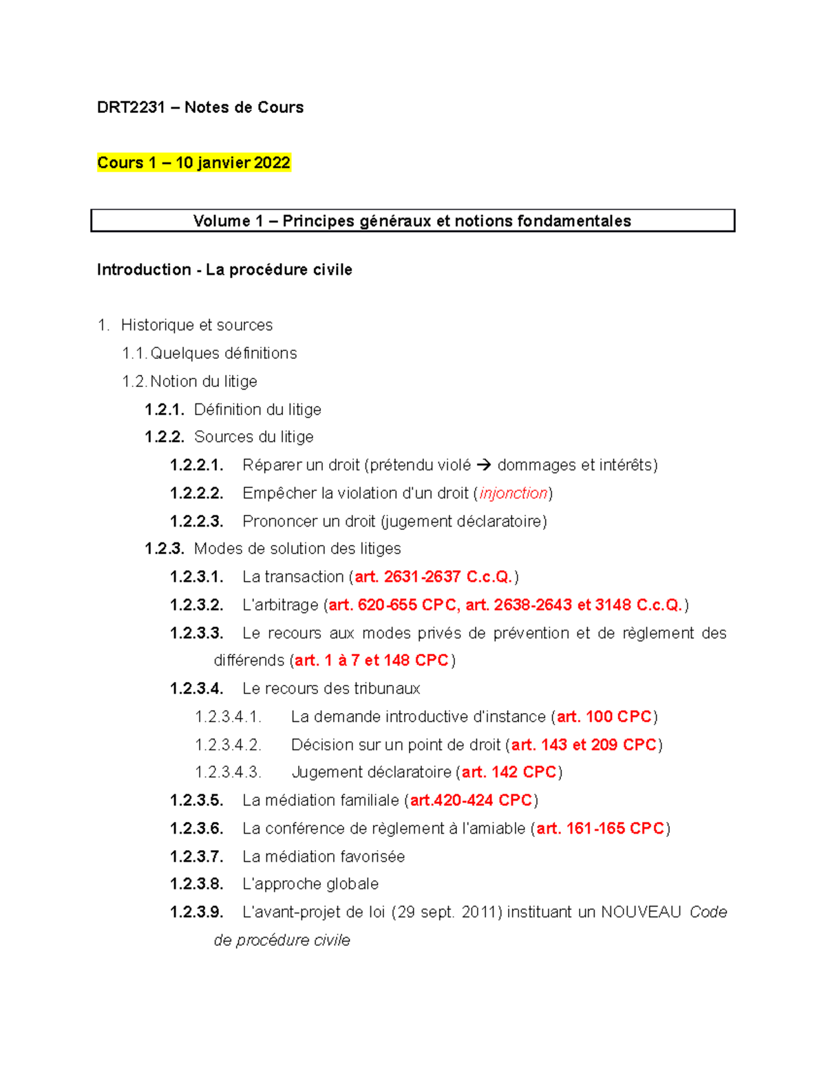 DRT2231 - Notes de Cours - DRT2231G - UdeM - Studocu