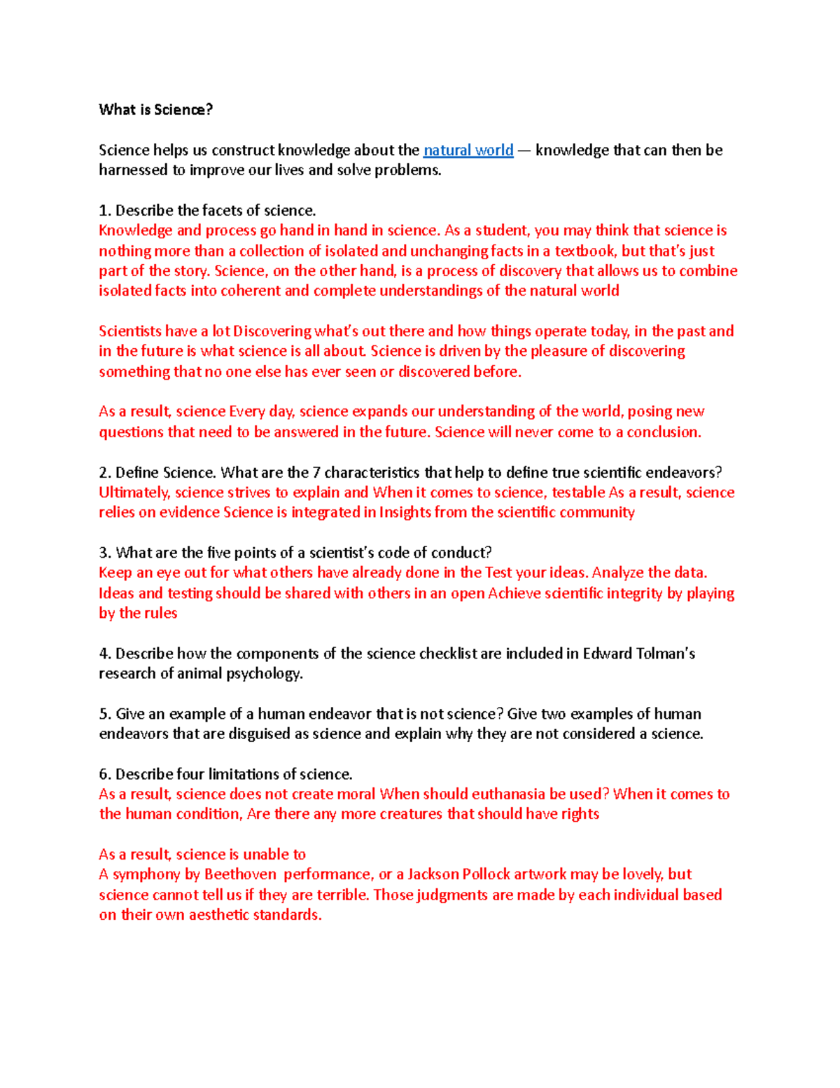 What is science questions - What is Science? Science helps us construct ...