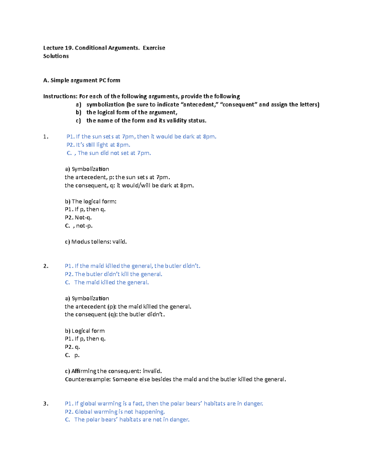 Lec 19 - Conditionals - Exercise Solutions - Lecture 19. Conditional ...