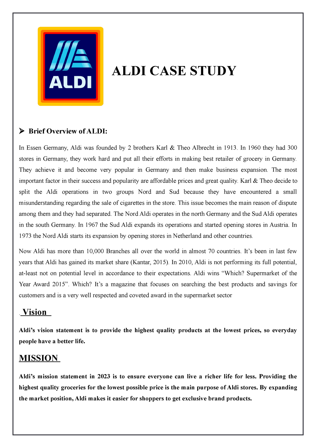 aldi good different case study