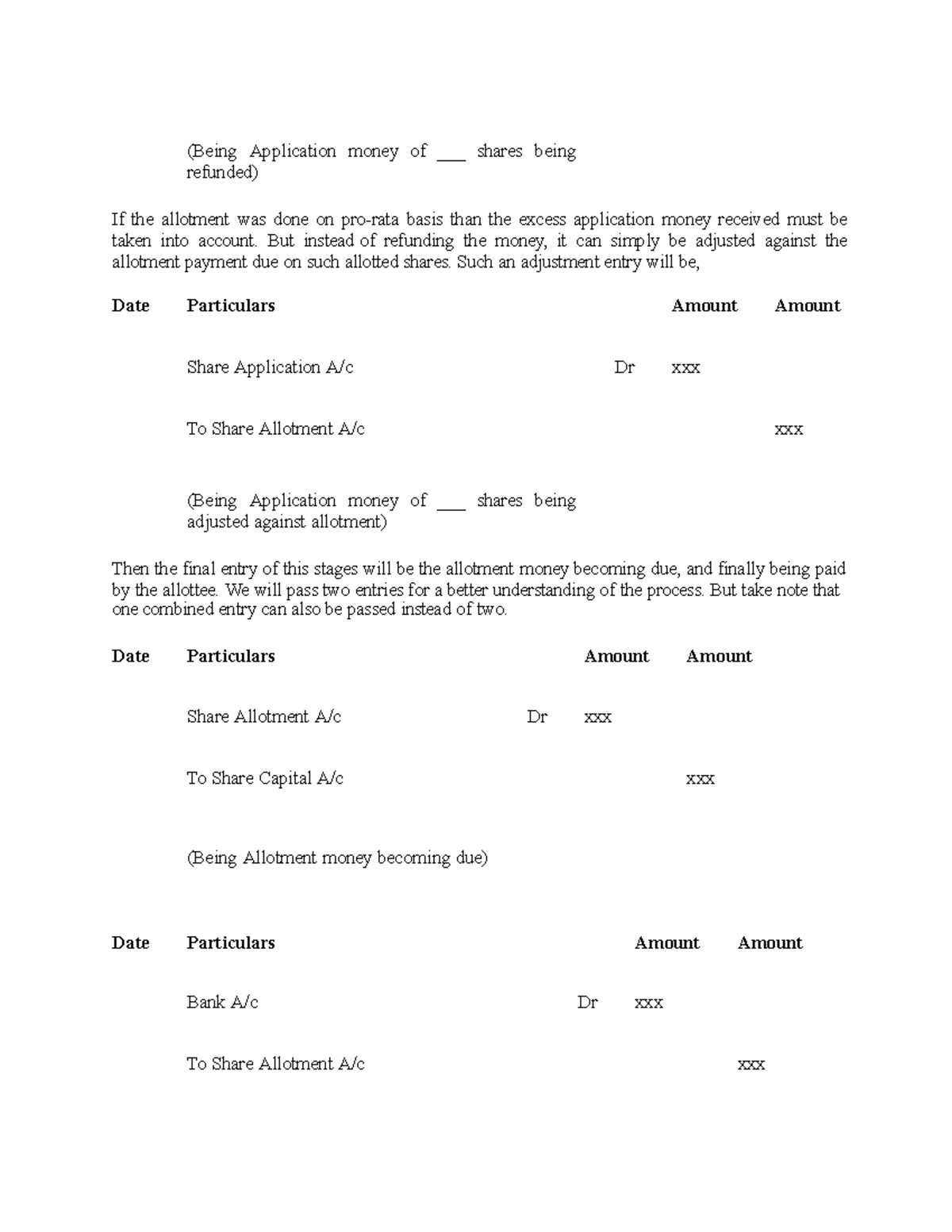 Financial Accounting (ADM1340) IIVV - (Being Application money of ...