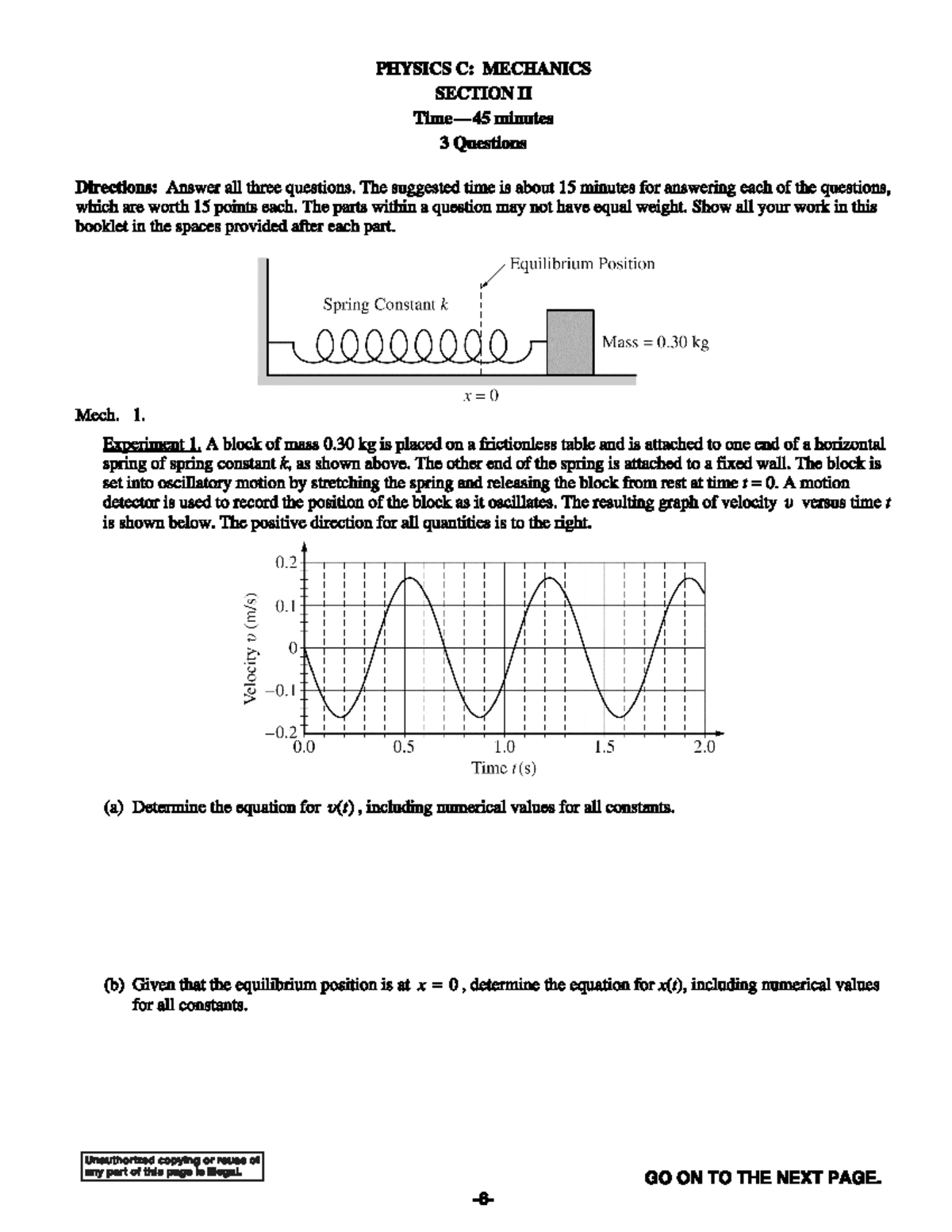2012 FRQ Practice Exam - weawer - PHYSICS C: MECHANICS SECTION II ...