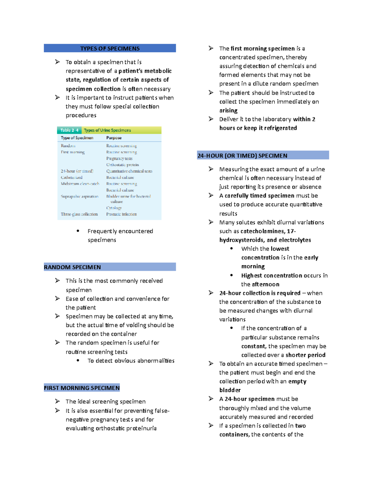 TypesofSpecimens Different types of specimens used in the