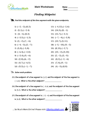 wwwaaaaa finding midpoint math worksheets name date so much more studocu