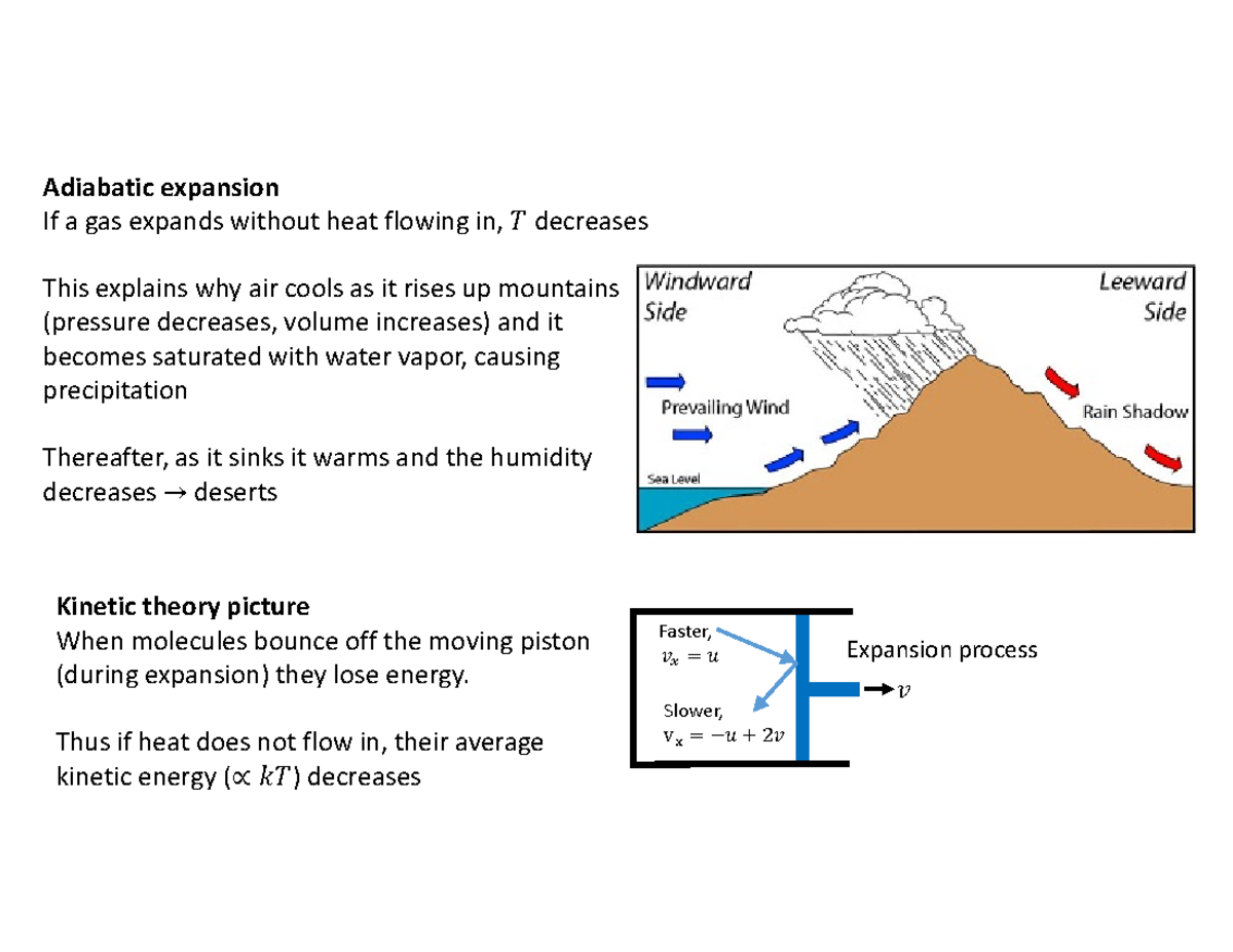 Adiabatic expansion - Large if hard to compress (as for a liquid) Value ...