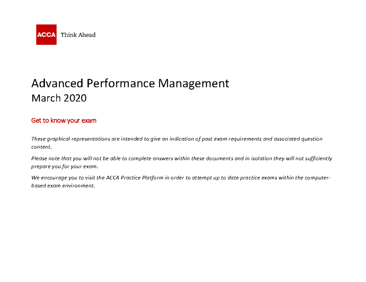 Exam March 2020, questions - A dvanced Performance M anagement M arch ...