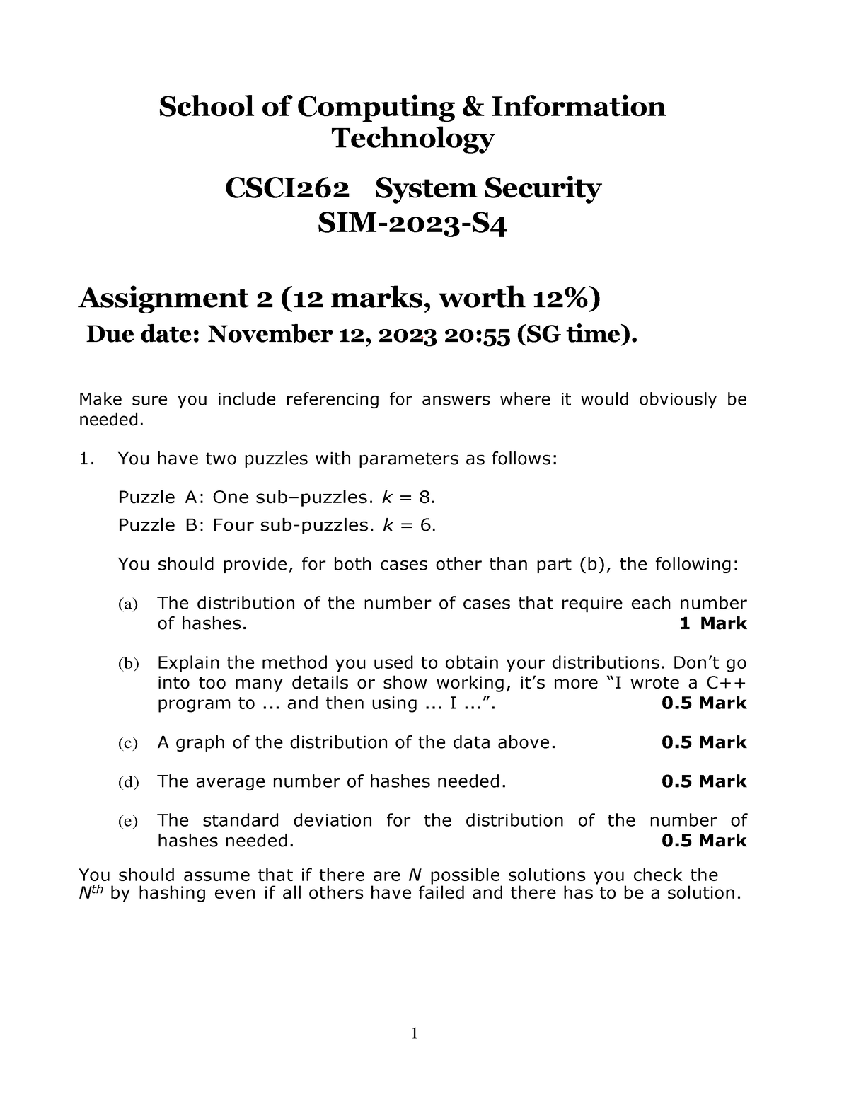 CSCI262-A2-2023 - Asu - 1 School Of Computing & Information Technology ...