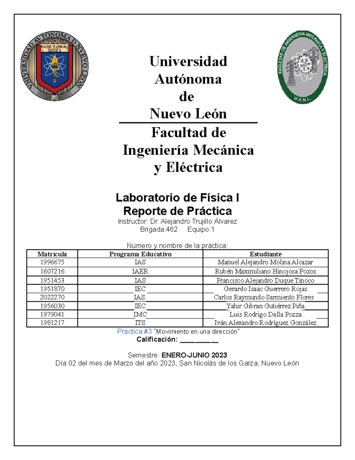Practica 3 Lab de Fisica Final - Universidad Autónoma de Nuevo León ...