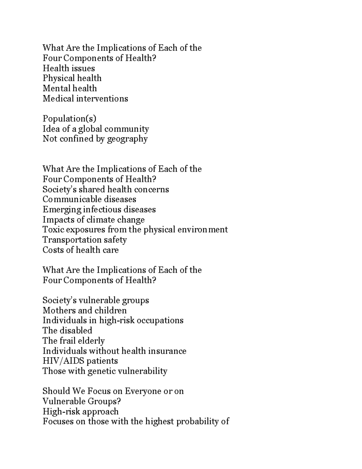 PUBH 1 - Public Health Chapter 1.3 Notes Professor Julie Grubraugh ...