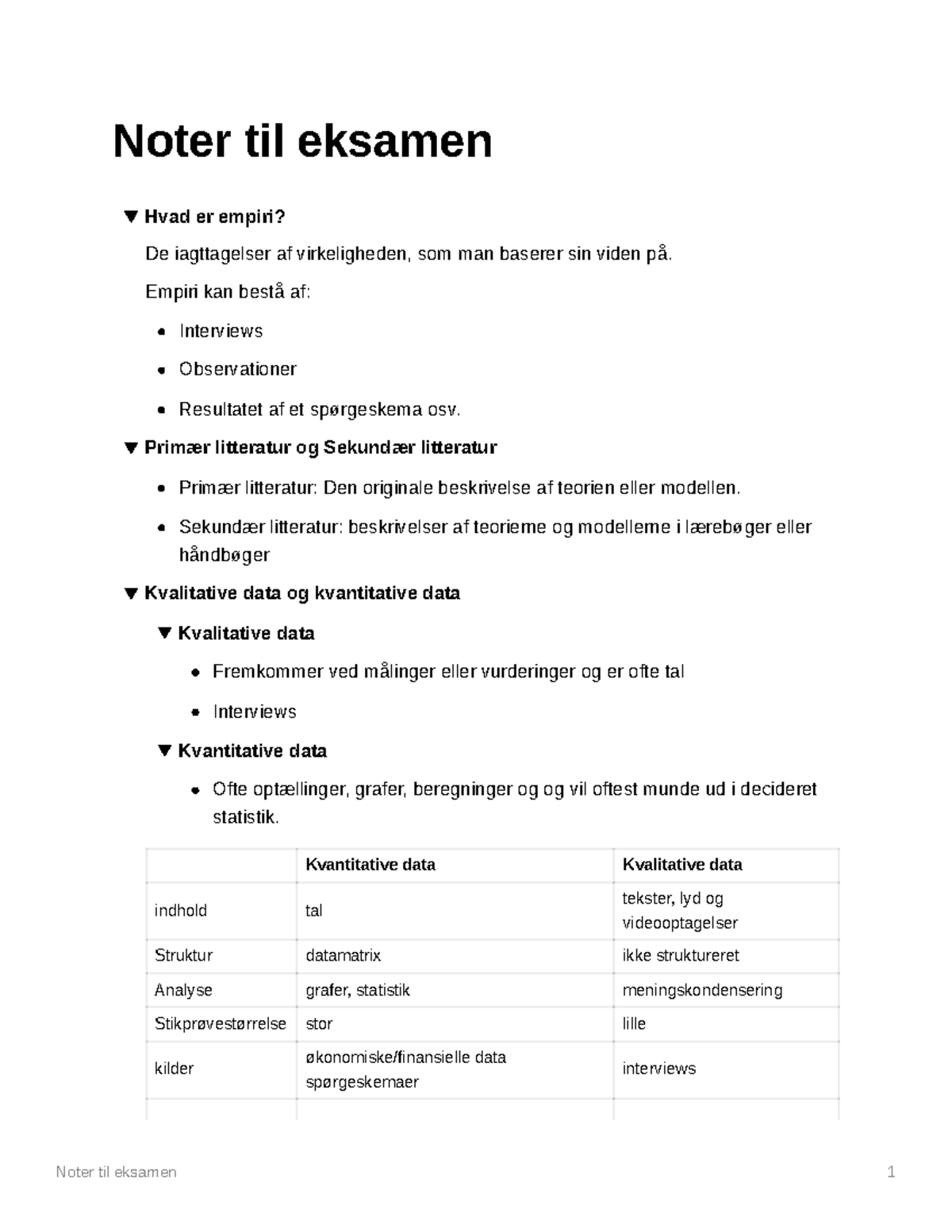 Metode-vigtige-begreber Eksamen - Noter Til Eksamen Hvad Er Empiri? De ...