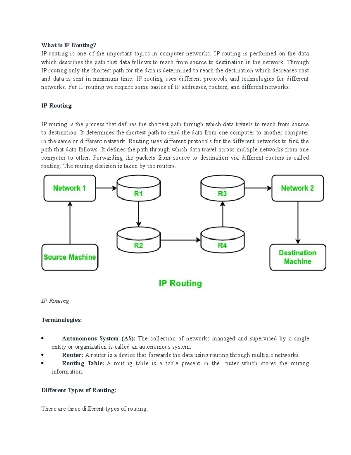 IP Routing - What is IP Routing? IP routing is one of the important ...