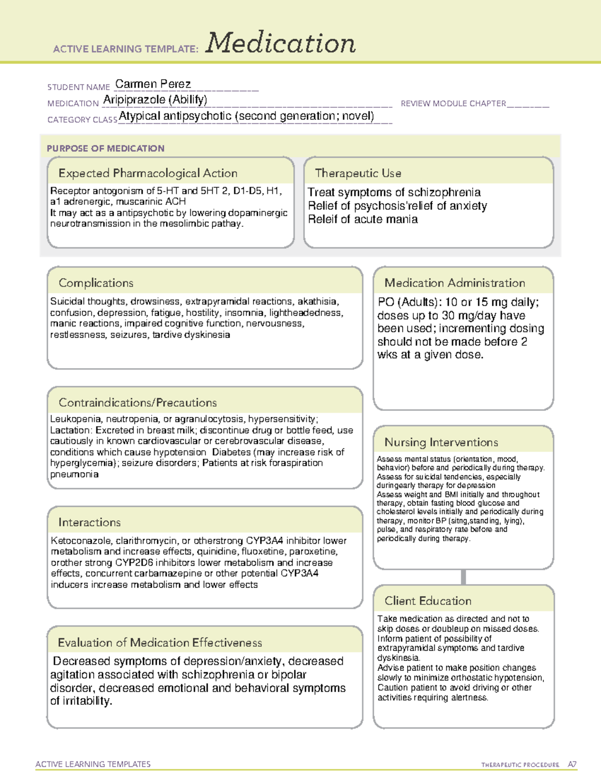 Abilify - Tactis - ACTIVE LEARNING TEMPLATES THERAPEUTIC PROCEDURE A ...