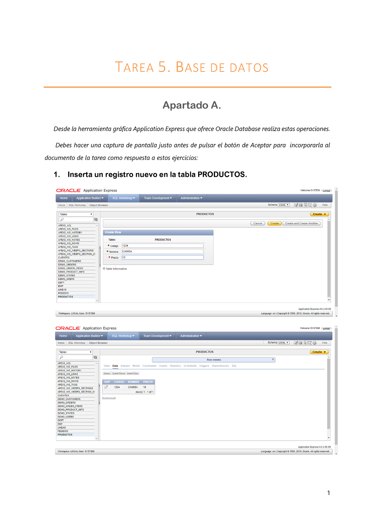 Bases De Datos Dam Ejercicio Resuelto Tarea Base De Datos Apartado A Desde La