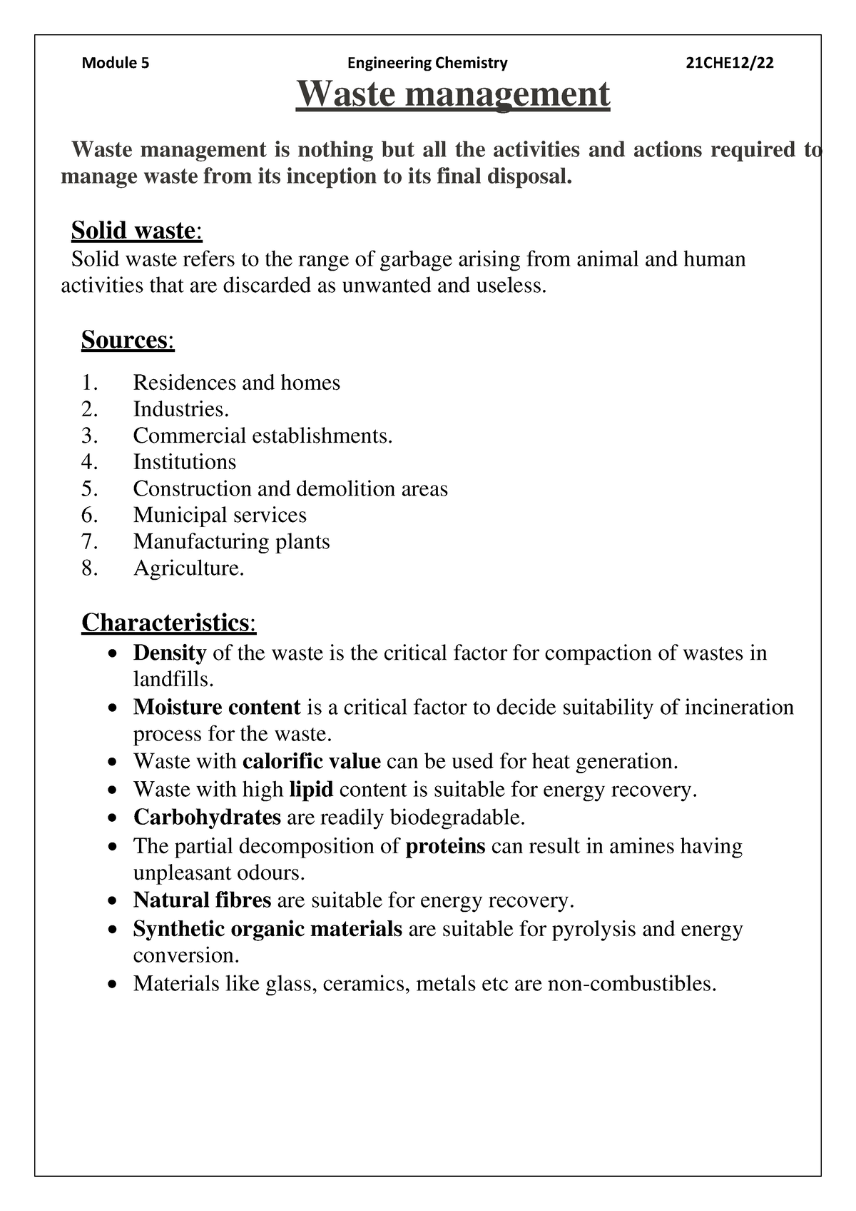 Module 5- Waste Management - Waste Management Waste Management Is 