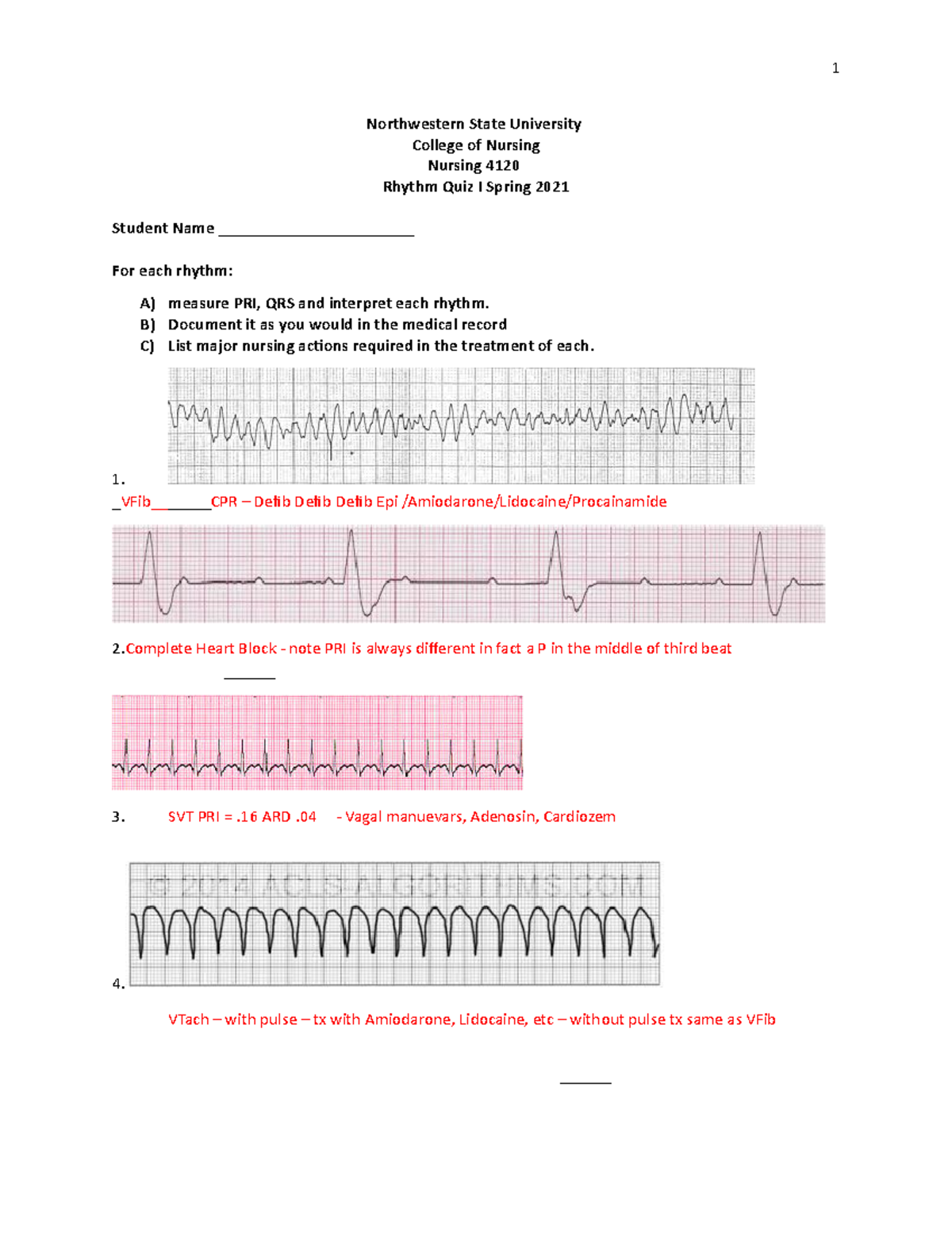 Rhythm Quiz 1 (4)with answers - Northwestern State University College ...