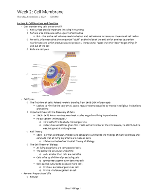 Bios 110 Week 14 - Bios 110 Cells and Organism Notes - Lecture 1 ...