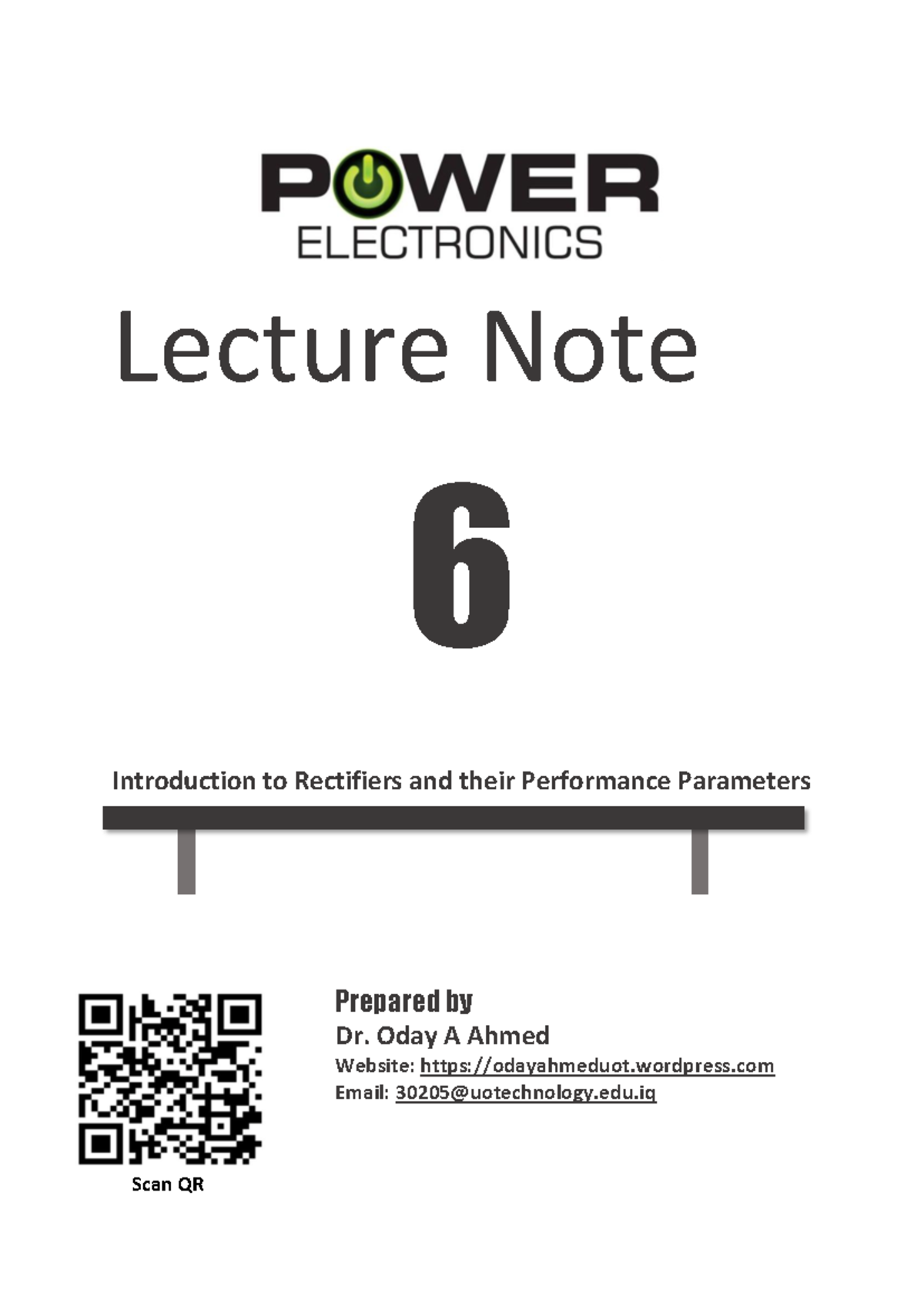 Lecture6 Lecture Note 6 Introduction to Rectifiers and their