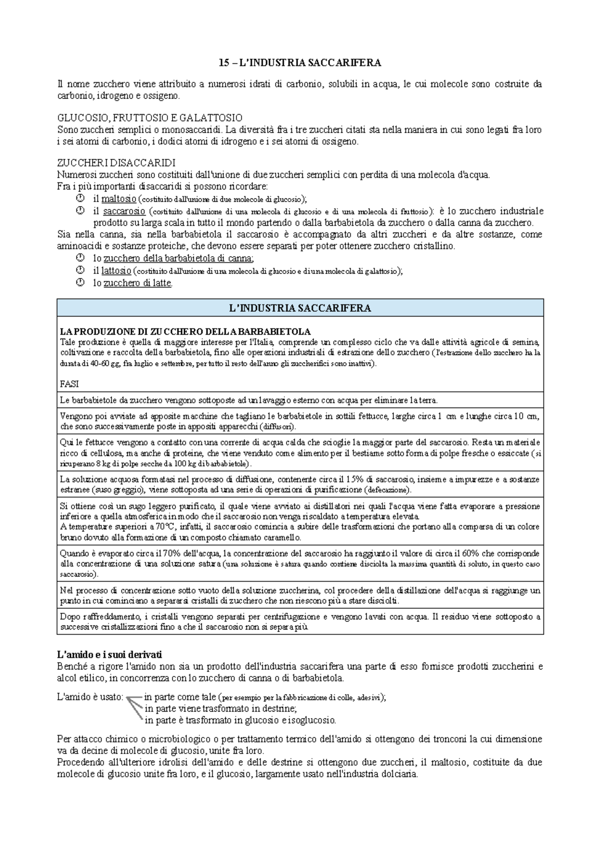 15 L Industria Saccarifera Merceologia 017936 Uniba