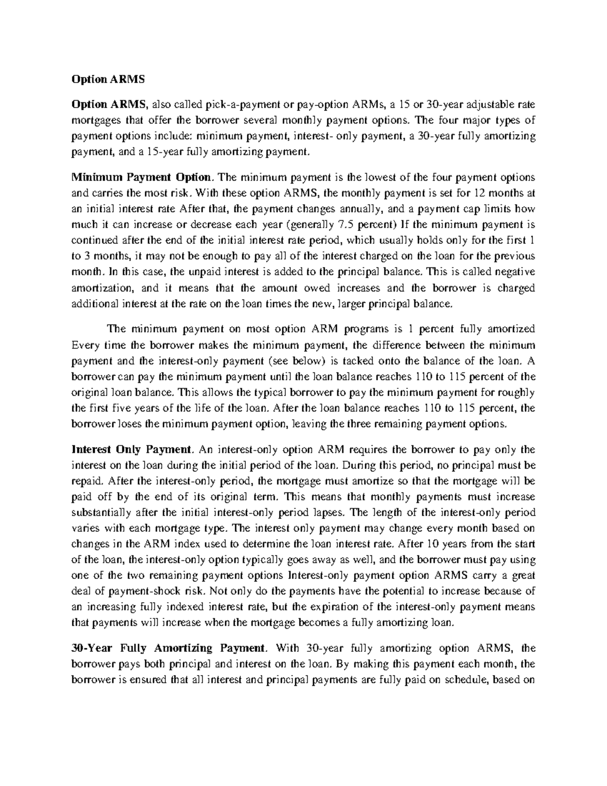 Option ARMS - Seventh Edition of Financial Markets and Institution by ...