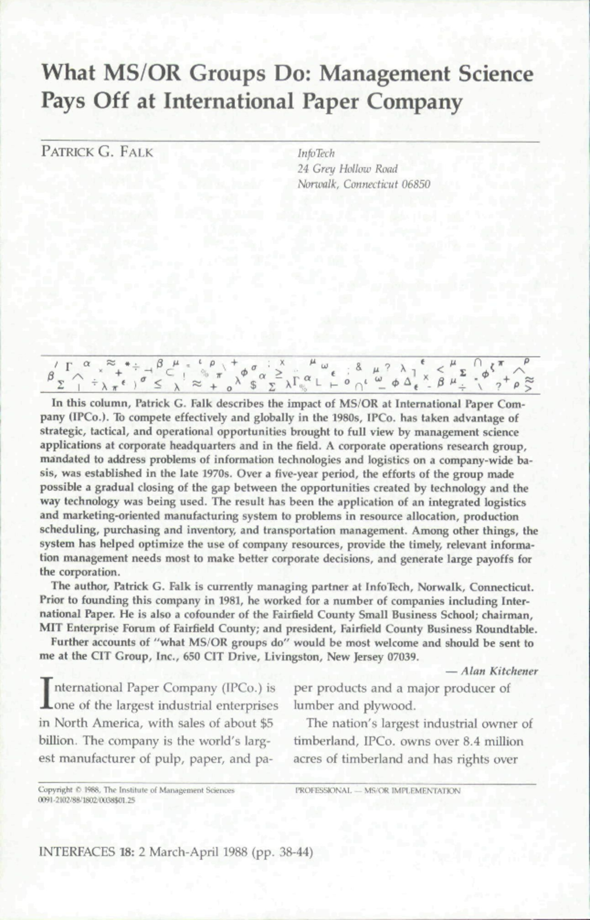 What MSOR Groups Do - Supplemtary Reading - What MS/OR Groups Do ...