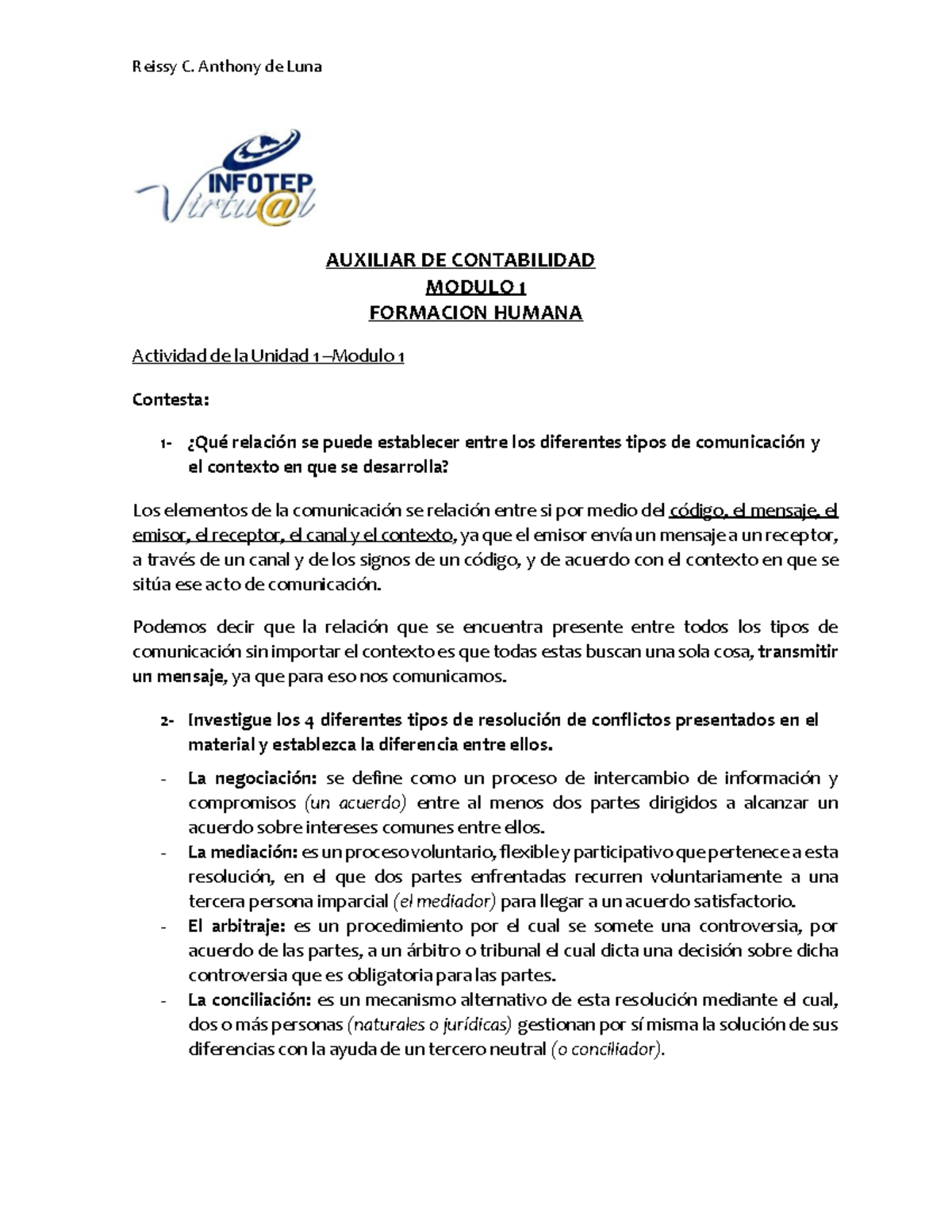 Actividad 1 Módulo 1 - AUXILIAR DE CONTABILIDAD MODULO 1 FORMACION ...