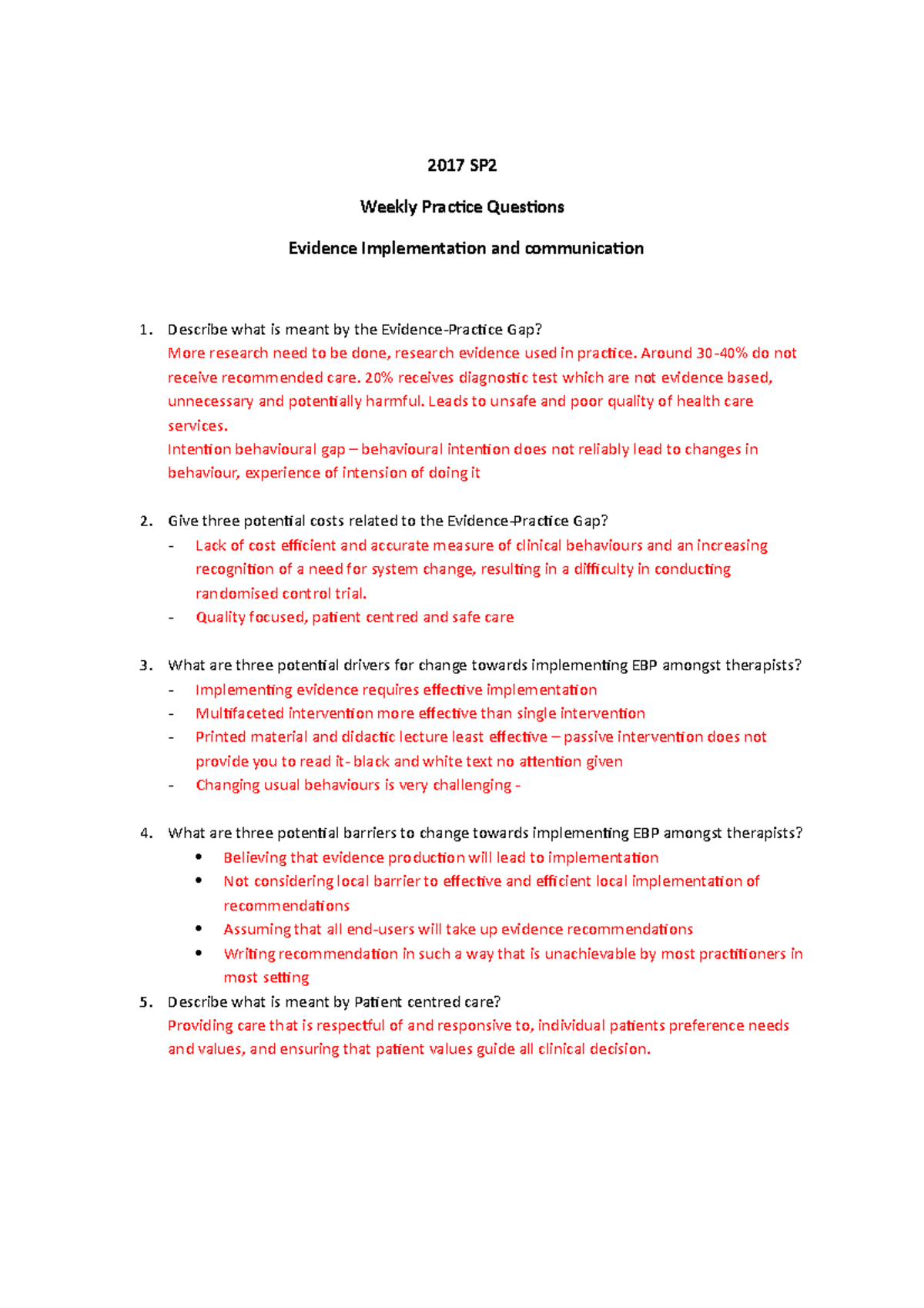 Week 11 question - Lecture notes 11 - 2017 SP Weekly Practice Questions ...