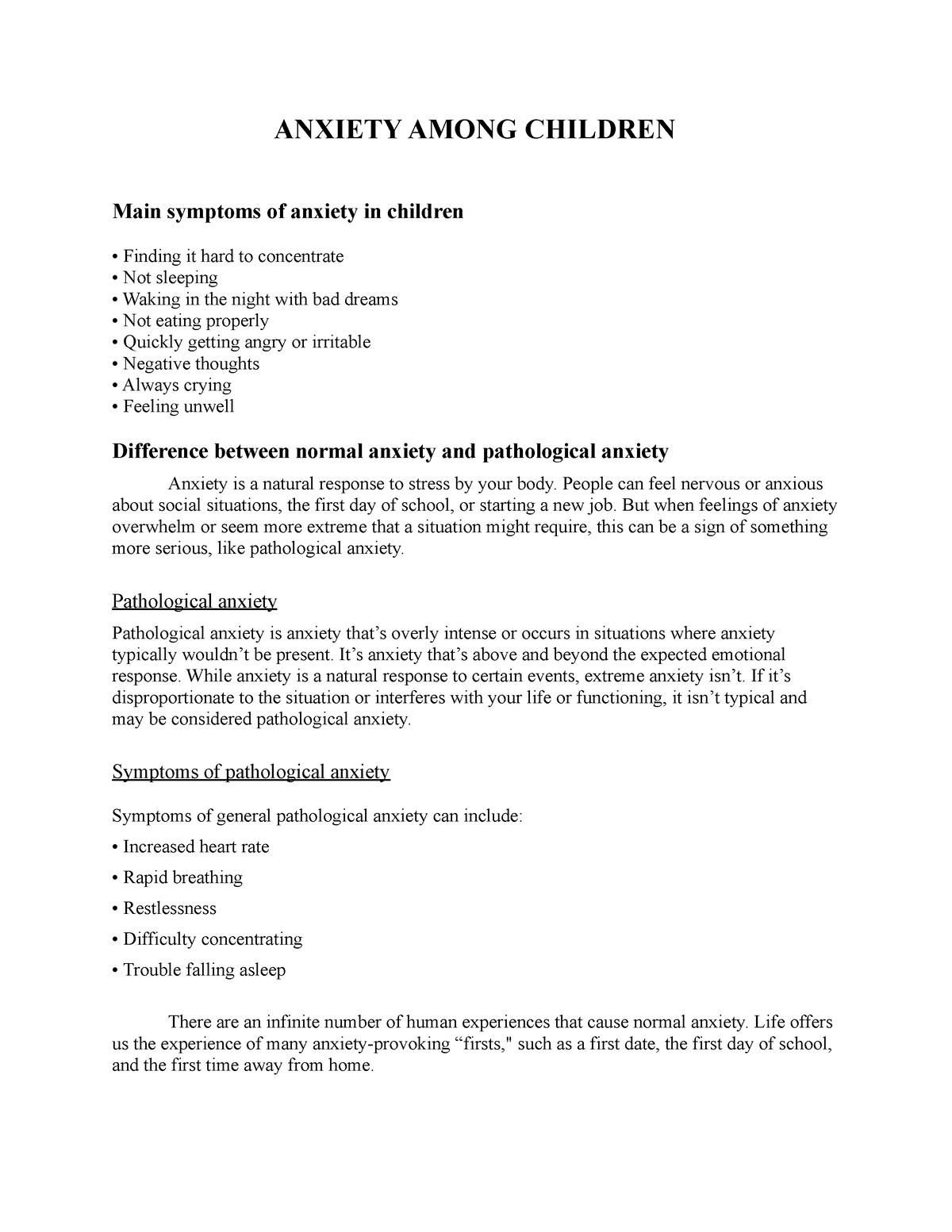 Anxiety Among Children, Types Of Anxieties In Children, Which One ...