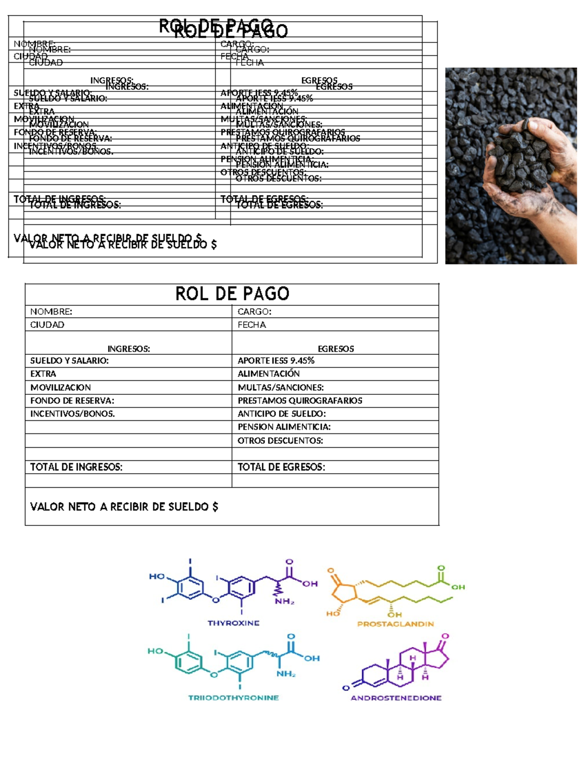 ROL DE PAGO - Roles de pago en fomato - ROL DE PAGO NOMBRE: CARGO ...