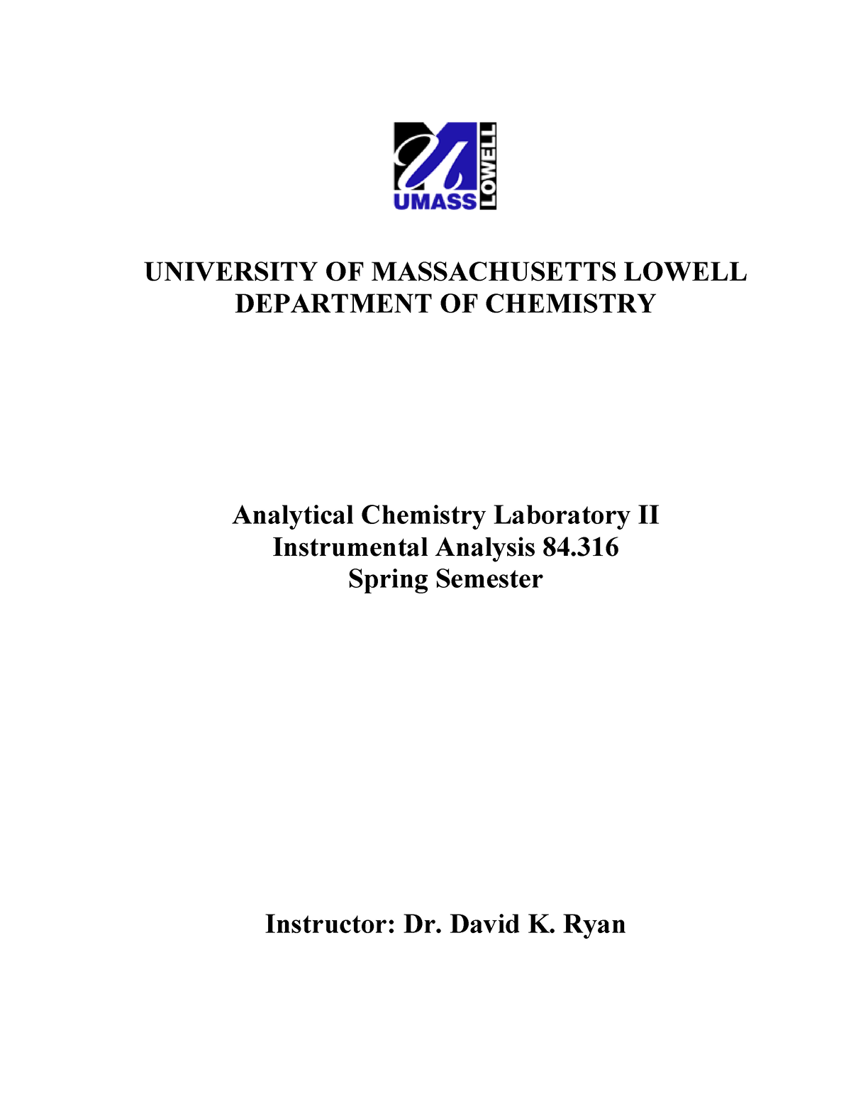 84 316 Analytical Chemistry II Laboratory Manual UNIVERSITY OF   Thumb 1200 1553 