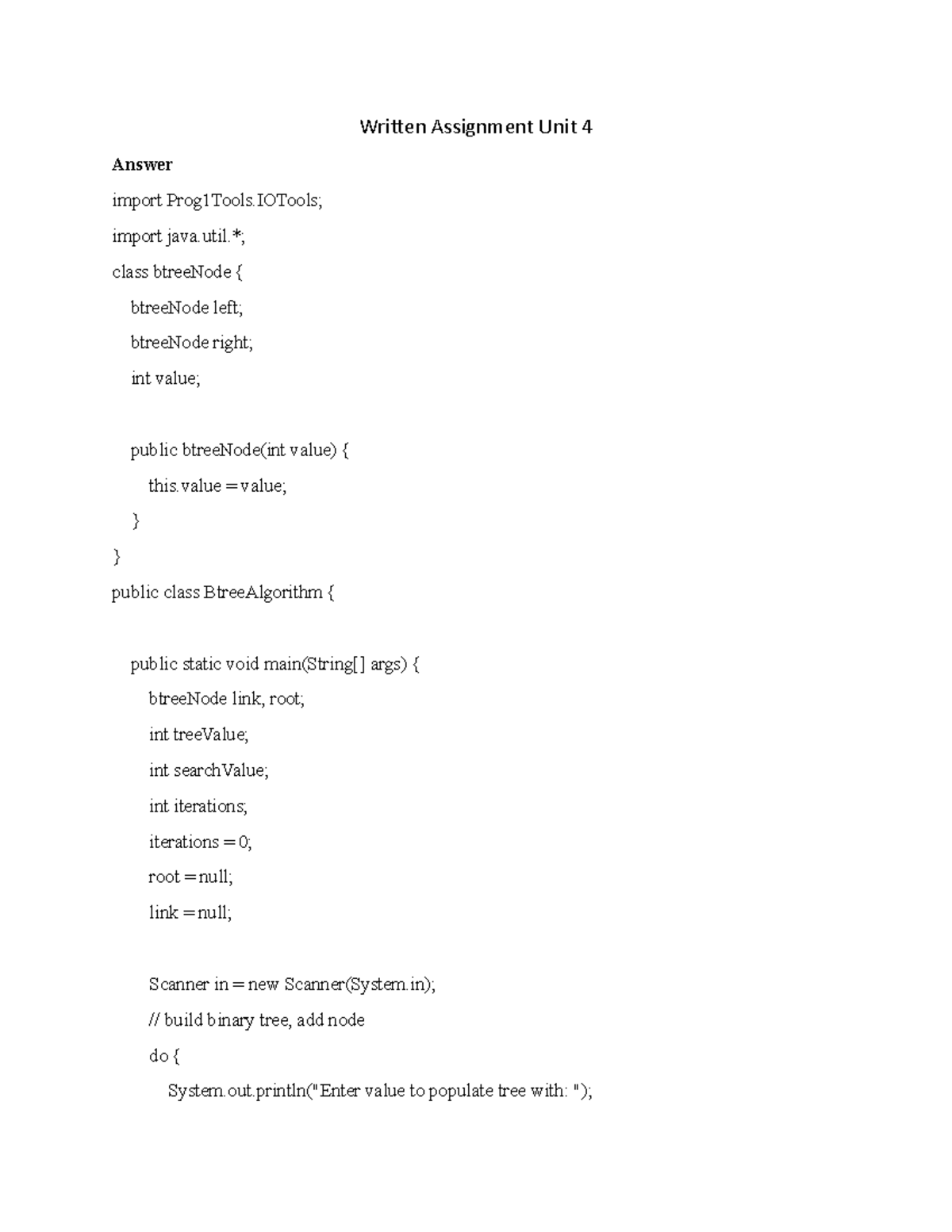 WA 4 CS 3303 - Assign - Written Assignment Unit 4 Answer Import ...