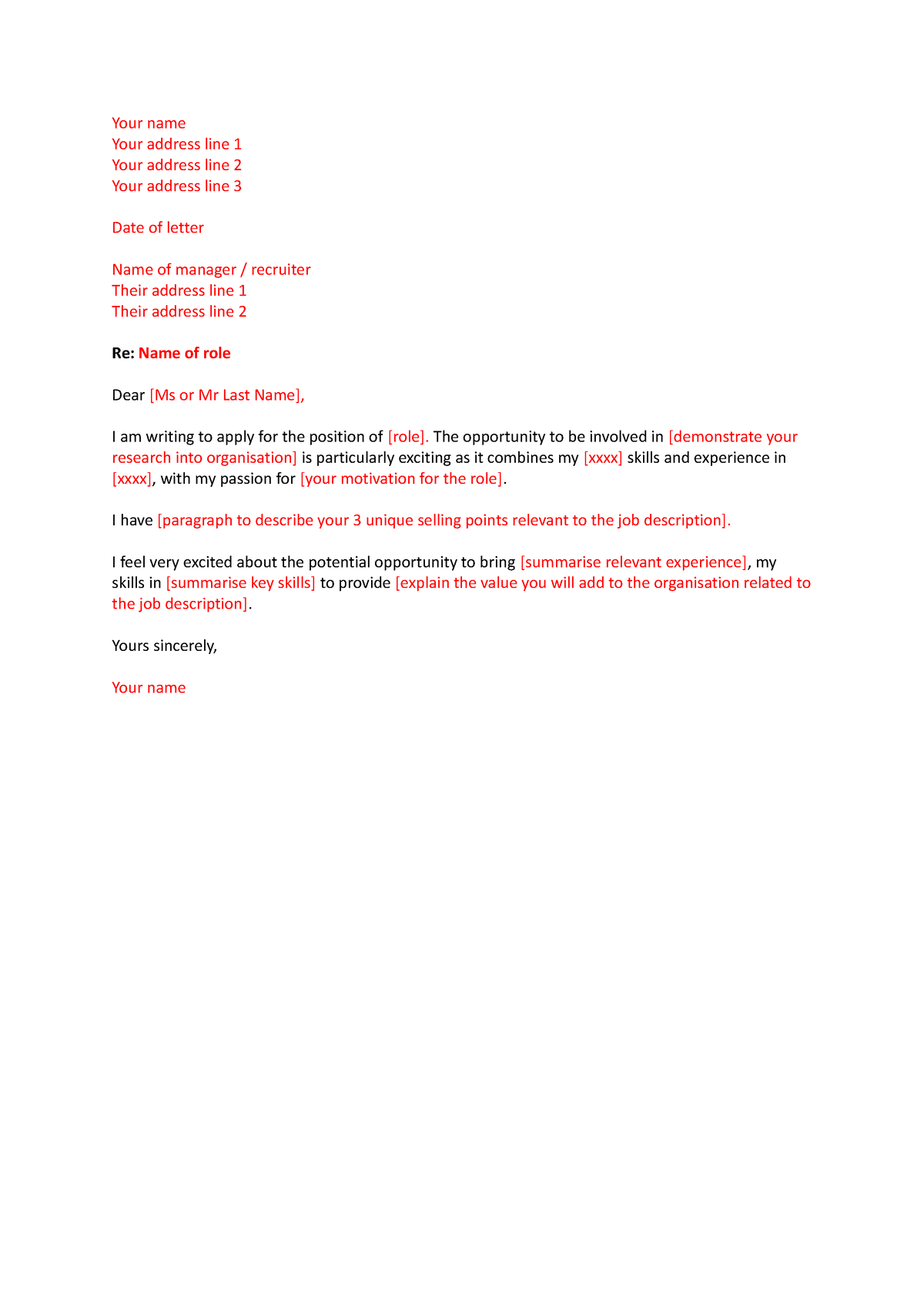 Cover letter template - TUT - buss2000 - USyd - Studocu