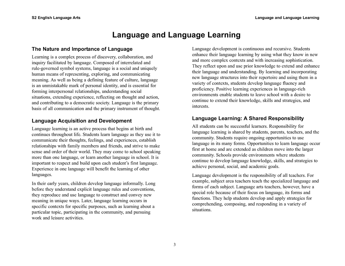 Lang learning - GOOD FOR LECTUURE - The Nature and Importance of ...