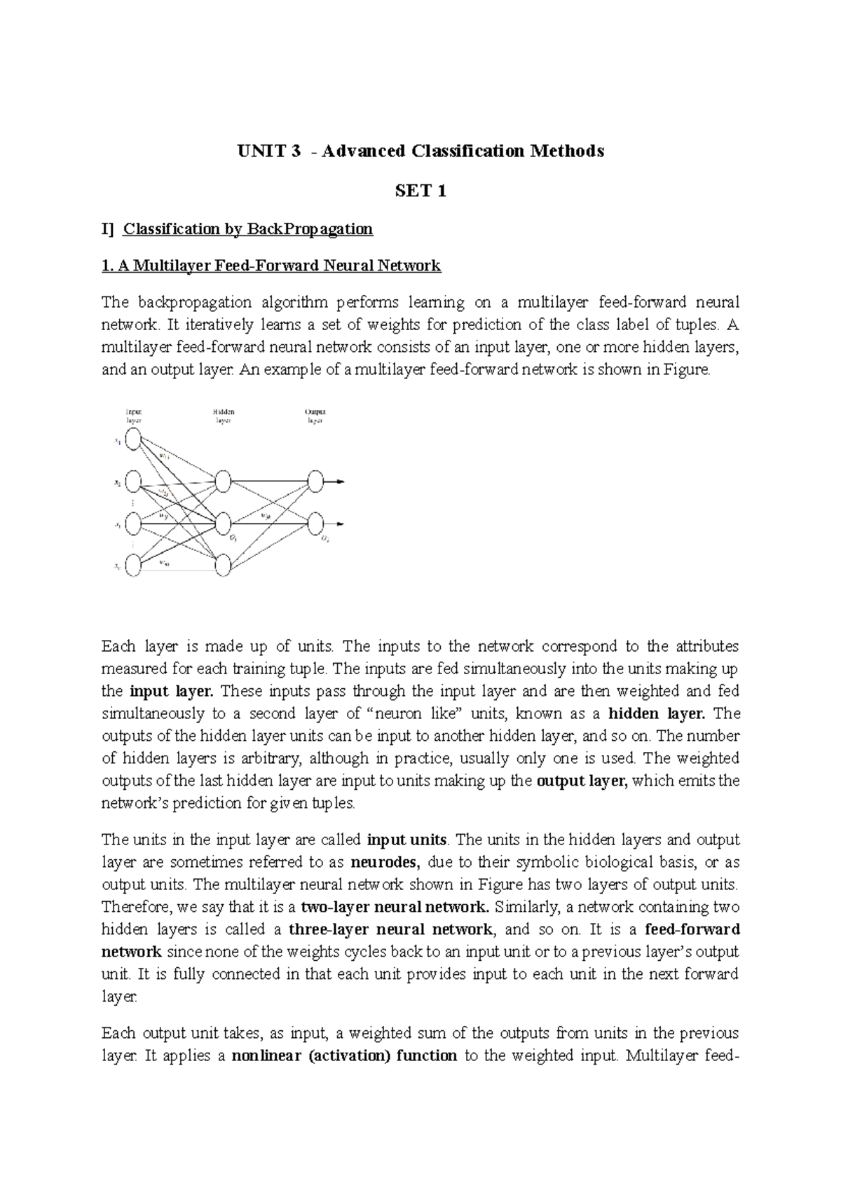 SET 1 Classification Advanced - UNIT 3 - Advanced Classification ...