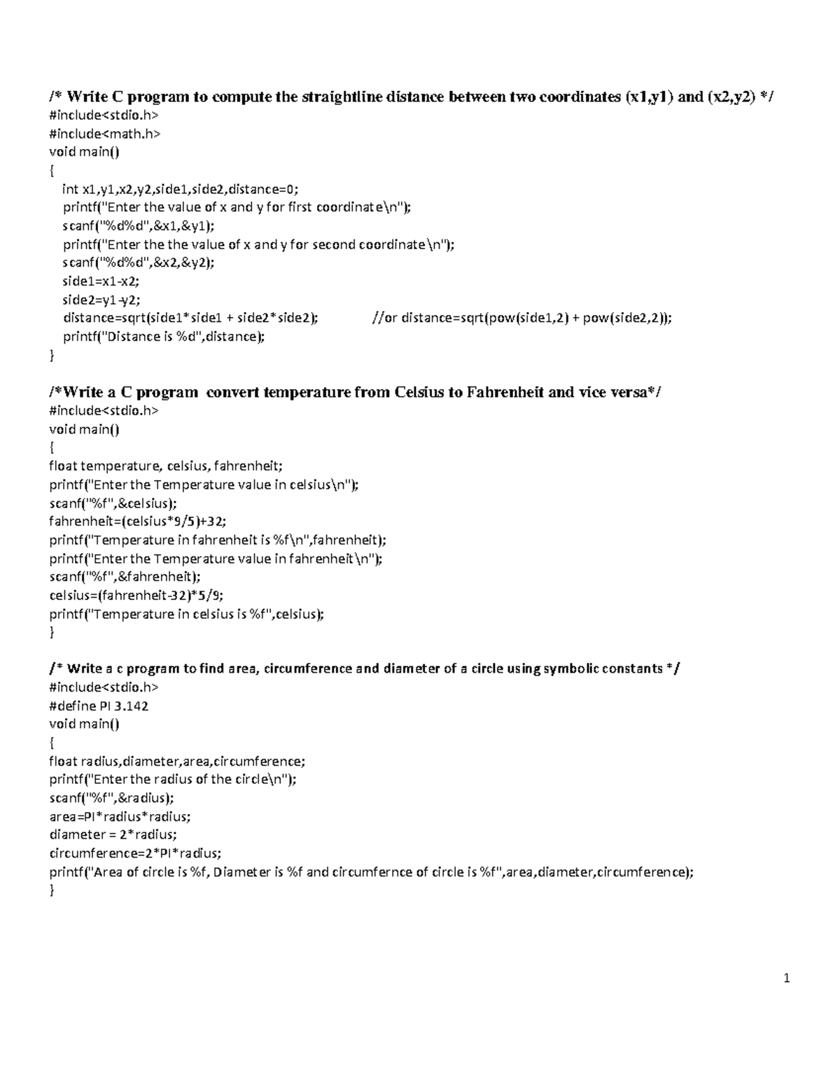 C Programs - cccc - /* Write C program to compute the straightline ...