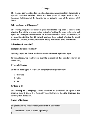 C Notes UIT - module 1 - C Programming Language The B programming ...