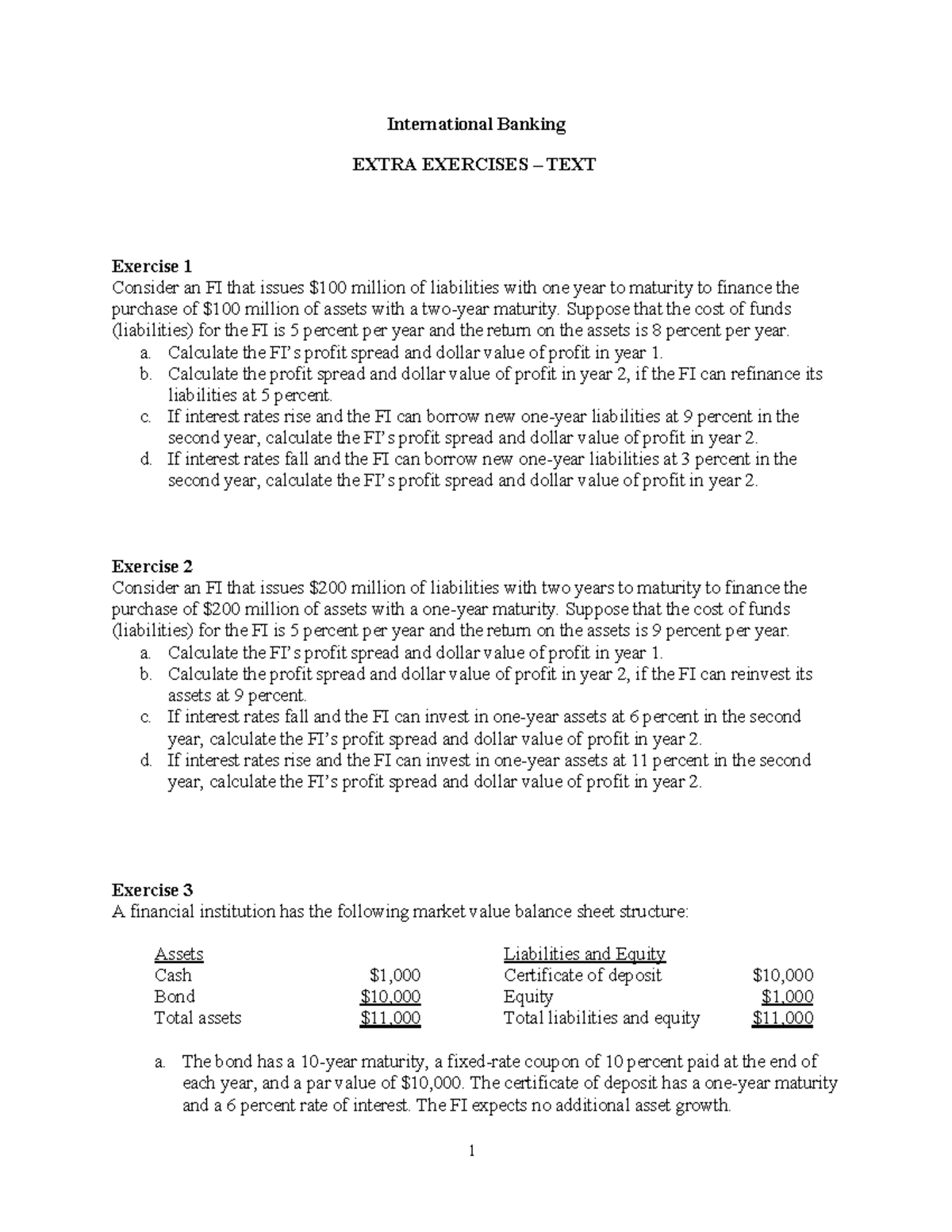 Additional Exercises - International Banking EXTRA EXERCISES – TEXT ...